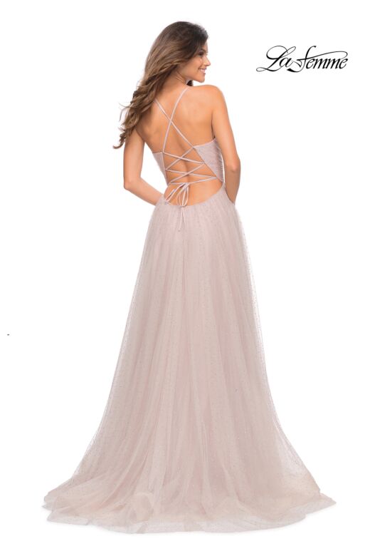 La Femme 30536 A-Line Ruched Surplice Bodice Dress