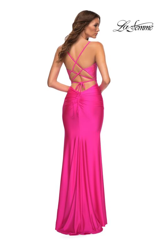 La Femme 30601 Rhinestone Embellished Jersey Dress