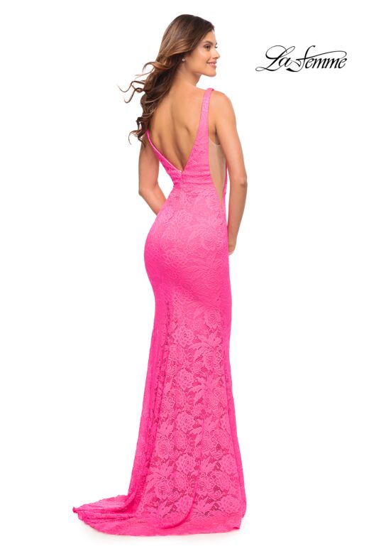 La Femme 30677 Plunging Neckline V-Back Dress