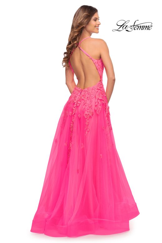 La Femme 30693 Sleeveless Crisscross Back Dress