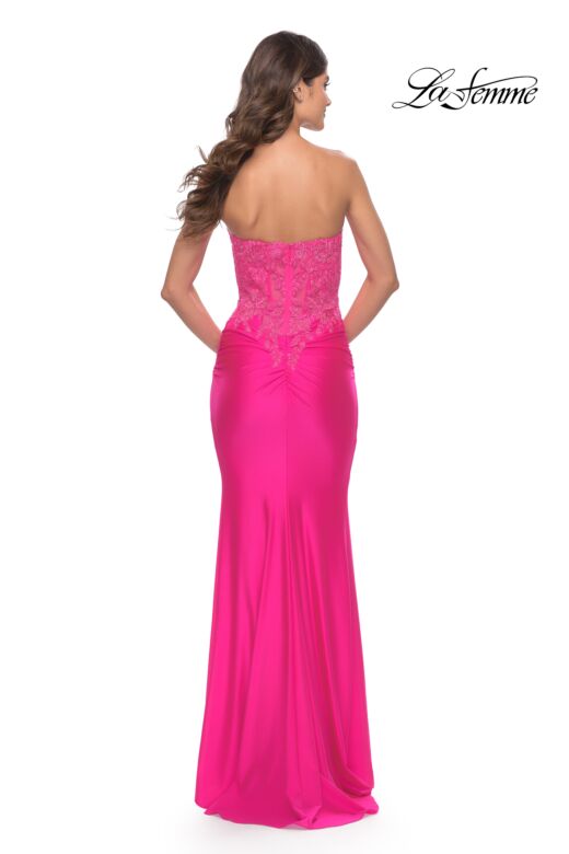 La Femme 30696 Ruched Mid-Back Strapless Sweetheart Dress