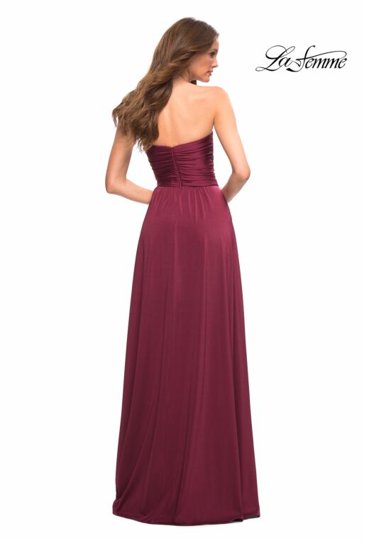 La Femme 30700 Strapless Ruched Bodice Dress