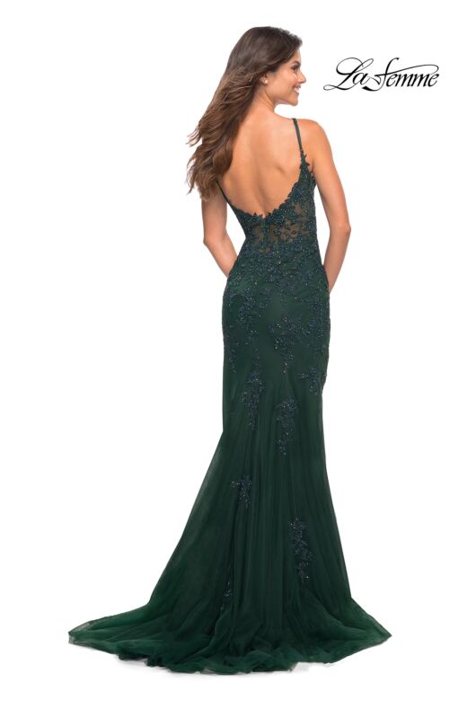 La Femme 30767 Sleeveless Illusion Bodice Dress