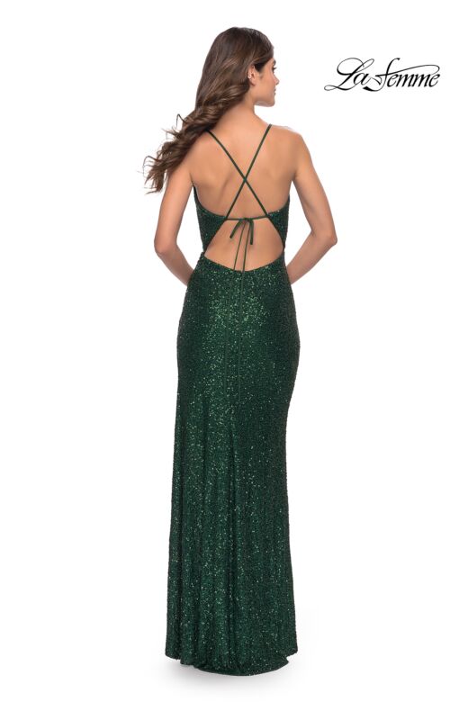 La Femme 31072 Sleeveless Plunging Neckline Dress