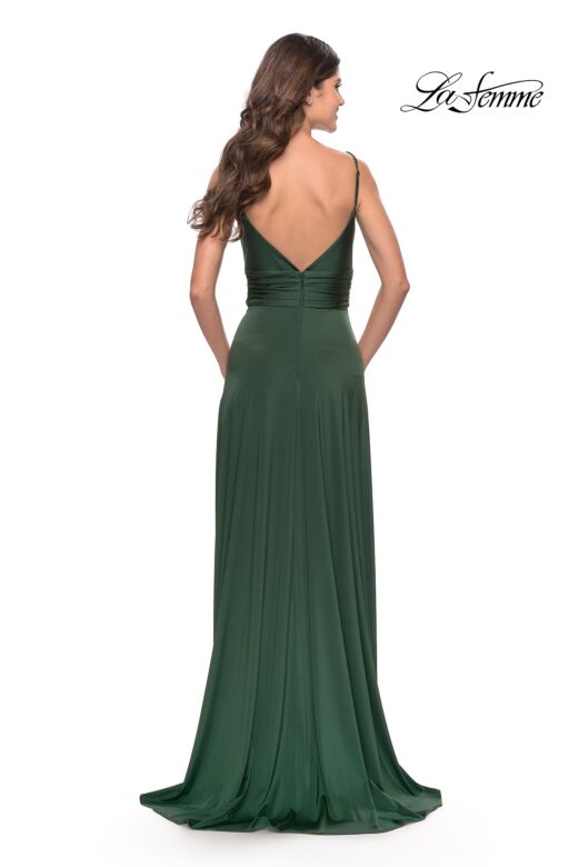 La Femme 31090 Slit Skirt Low Back Dress