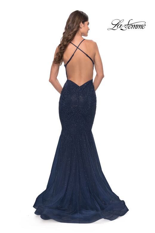 La Femme 31119 Plunging Neckline Exposed Back Dress