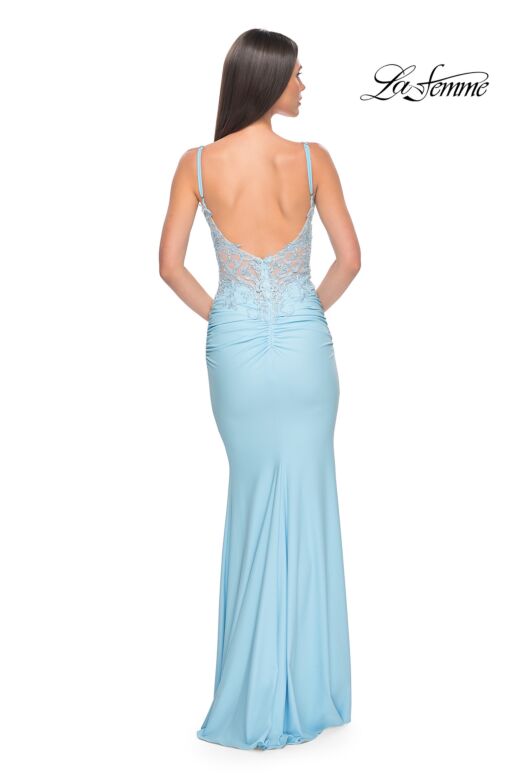 La Femme 31128 Scoop Back Lace Corset Dress