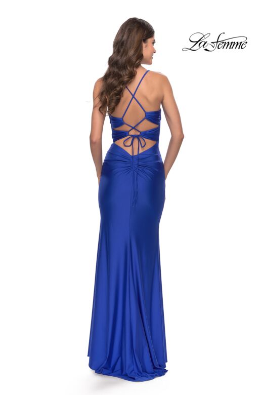 La Femme 31174 Sweetheart Neckline Lace-Up Back Dress