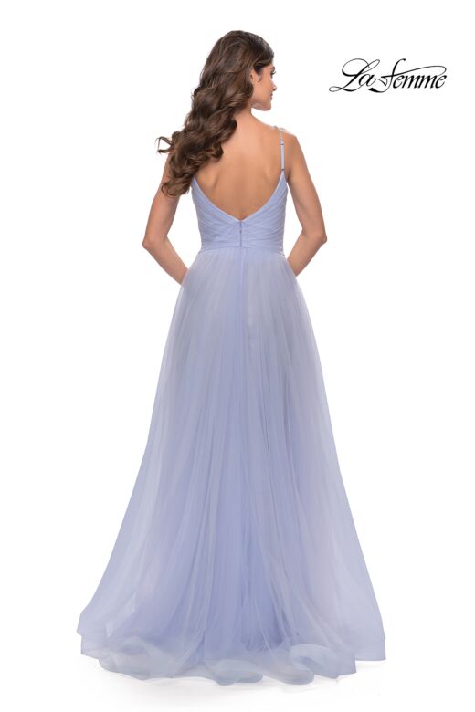 La Femme 31204 V-Neck Low Back Dress