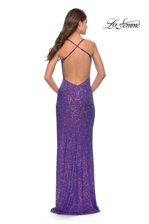 La Femme 31209 Sweetheart Neckline Lace-Up Back Dress
