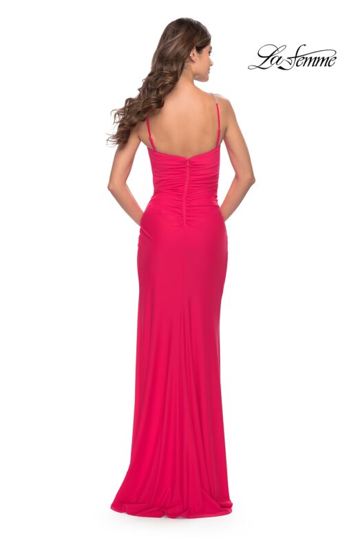 La Femme 31224 Faux Wrap V-Neck Dress