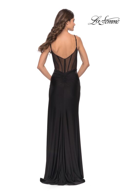 La Femme 31229 High Slit Illusion Corset Dress