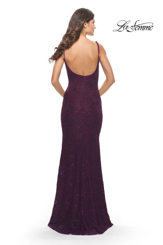 La Femme 31259 High-Slit Scoop Back Dress