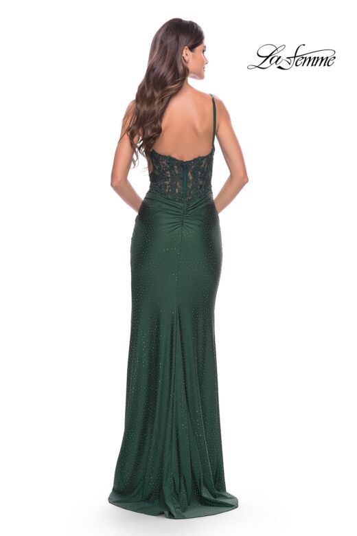 La Femme 31361 Rhinestone-Studded Surplice V-Neckline Dress