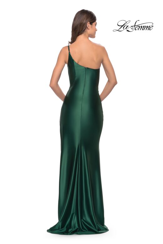 La Femme 31391 One-Shoulder Neckline Circle High Slit Dress