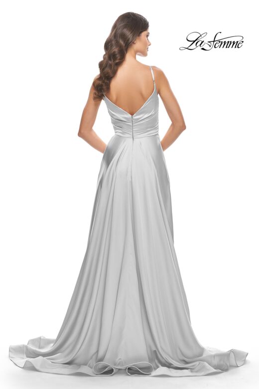 La Femme 31505 High Slit Plunging Neck Dress