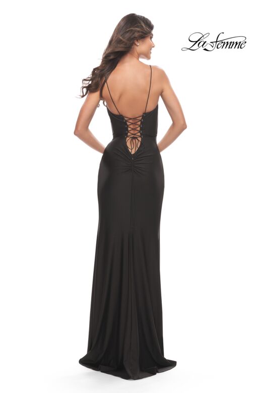 La Femme 31553 Lace-Up Corset Sweetheart Neckline Dress