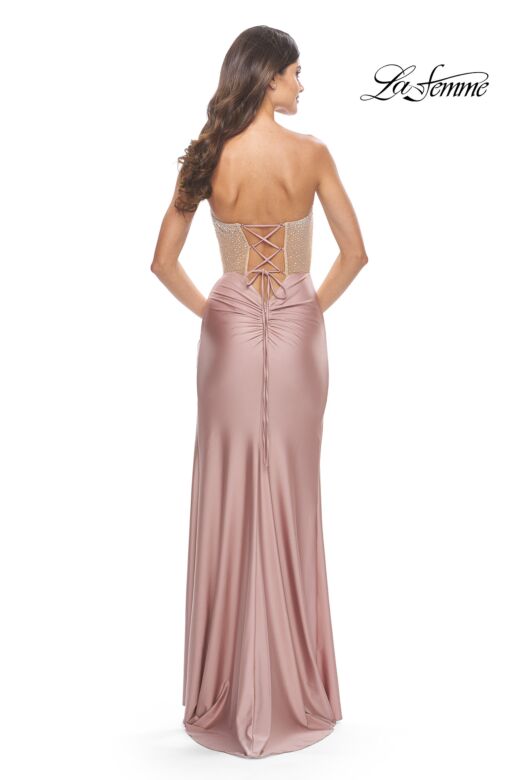 La Femme 31556 Sweetheart Rhinestone-Embellished Corset Dress