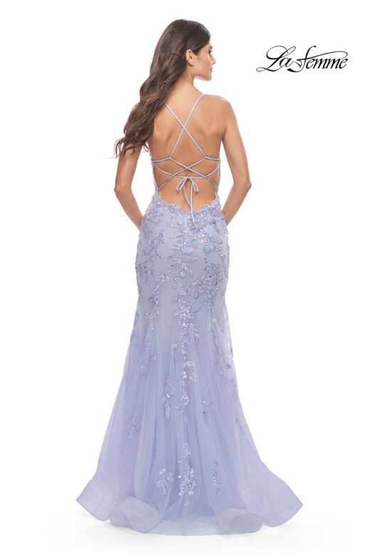 La Femme 31581 Sequin Lace Applique Mermaid Dress