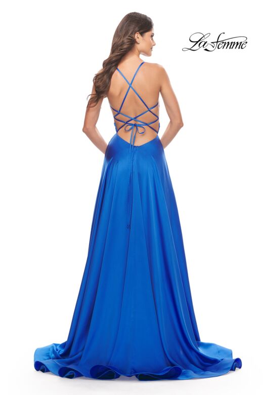 La Femme 31592 Rhinestone-Embellished Surplice Dress