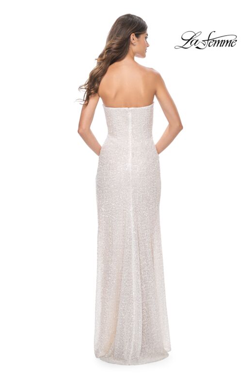 La Femme 32045 Cutaway Slit Strapless Sweetheart Neckline Dress