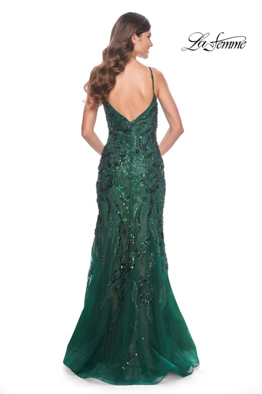 La Femme 32049 Spaghetti Straps Open Back Embellished Dress