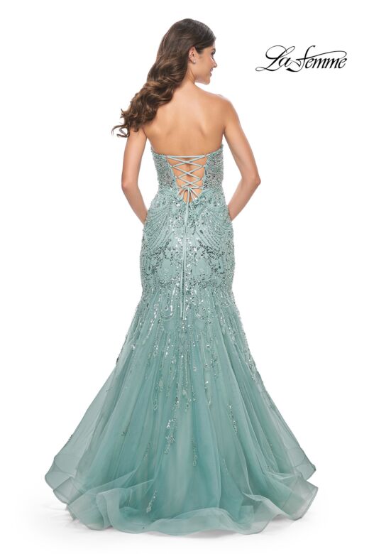 La Femme 32053 Strapless Sweetheart Neckline Trumpet Dress