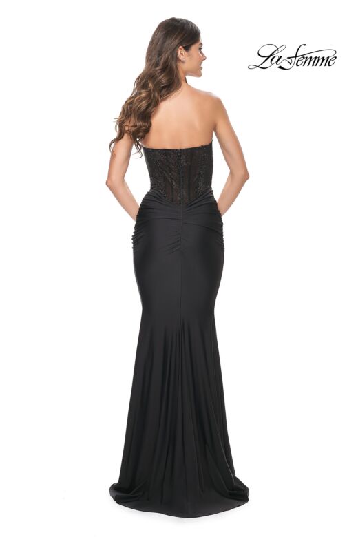 La Femme 32069 Sparkly Top Strapless Sweetheart Neck Dress