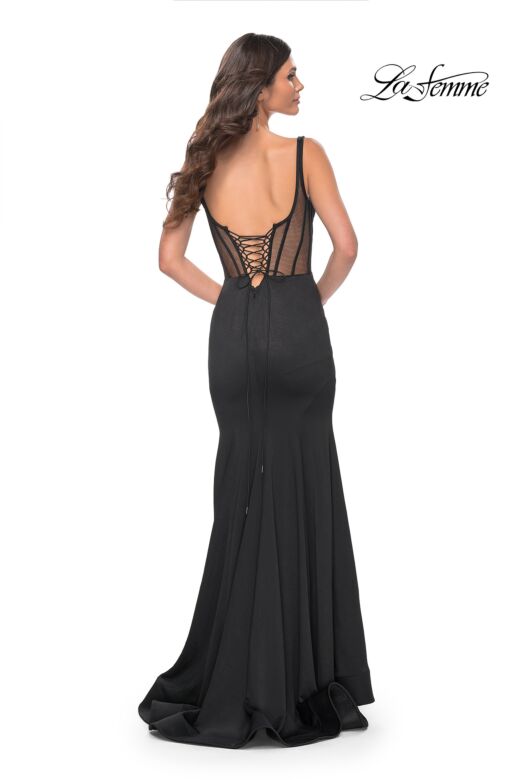 La Femme 32268 Illusion Back Corset Bodice Dress