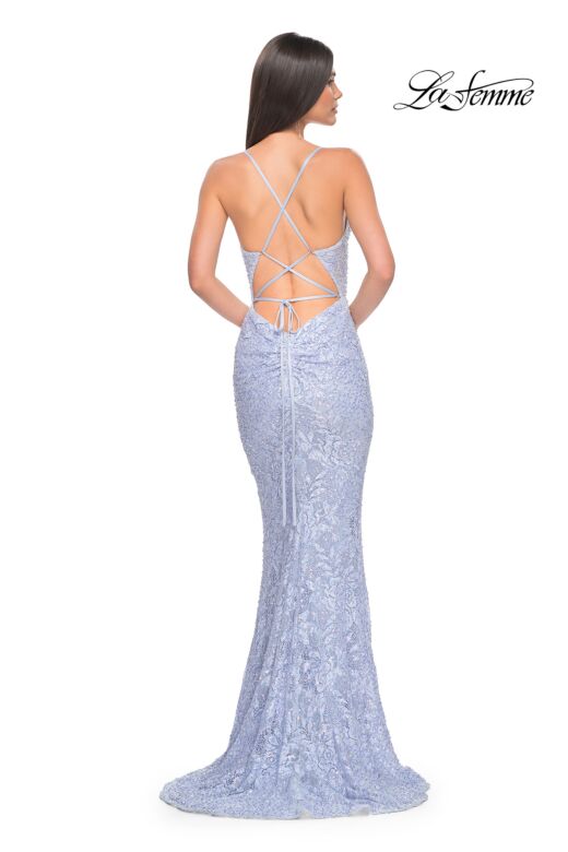 La Femme 32434 Sheer Corset Beaded Lace Dress