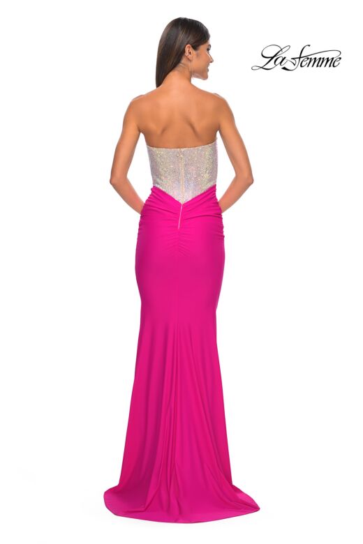 La Femme 32440 Glitter Corset Strapless Sweetheart Neckline Dress