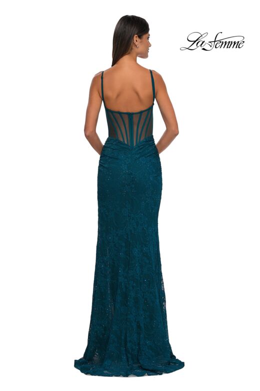 La Femme 32529 Illusion Back Sweetheart Neck Lace Dress
