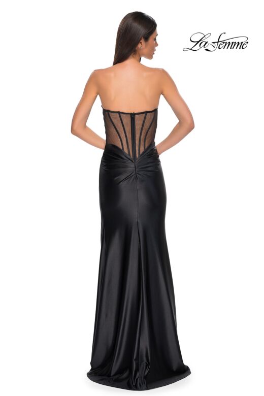 La Femme 32649 Illusion Back Strapless Sweetheart Neck Dress