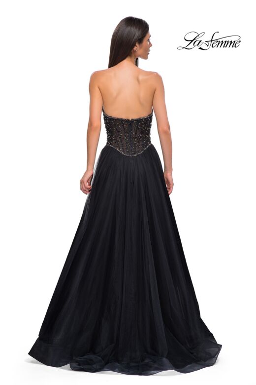 La Femme 32856 Basque Waist Embellished Corset Dress
