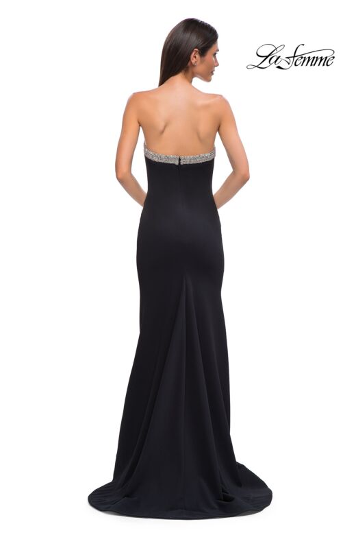La Femme 32891 Embellished Neckline High Slit Dress