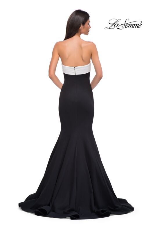 La Femme 32914 Strapless Straight Neckline Two Tone Dress