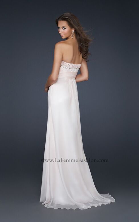 La Femme 17316 Shell Pink Empire Waist Sweetheart Neckline Dress