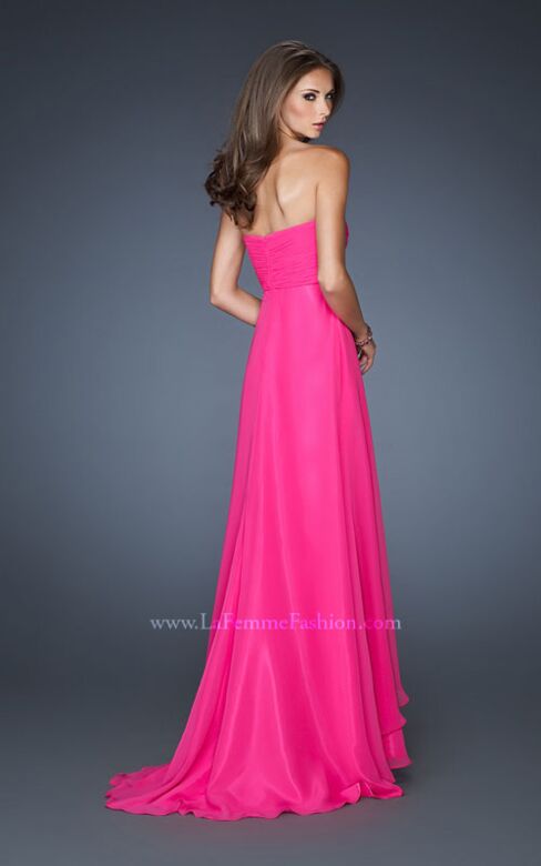 La Femme 18856 Sweep Train Flowy Skirt Strapless Dress