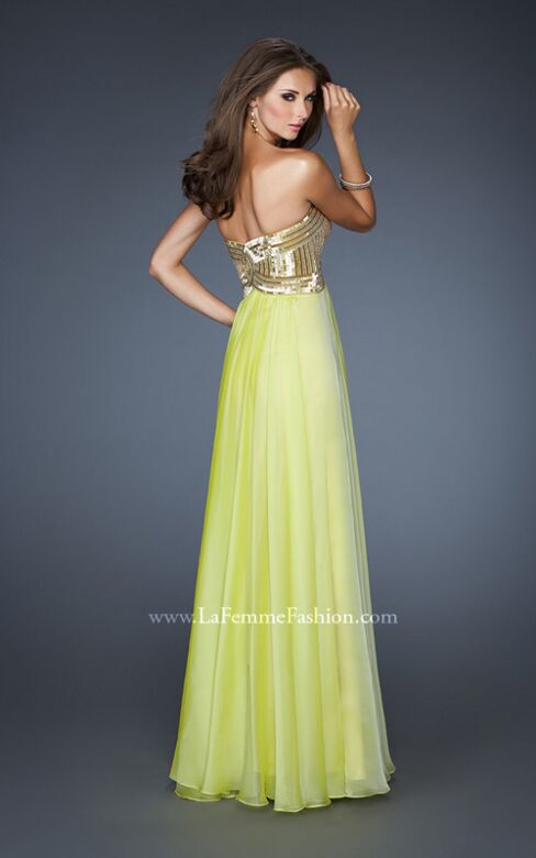 La Femme 18911 Sweetheart Neckline Flowy Skirt Strapless Dress