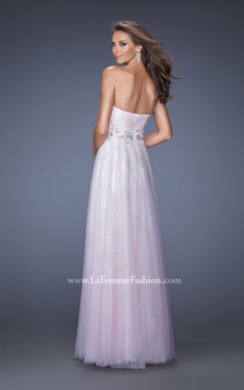 La Femme 19967 Lavender Apricot Strapless Dress