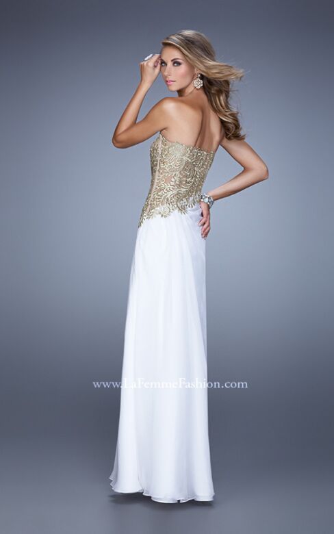 La Femme 21437 High Slit Sweetheart Neckline A-Line Dress