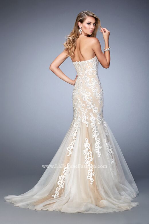 La Femme 22167 Sweep Train Strapless Dress