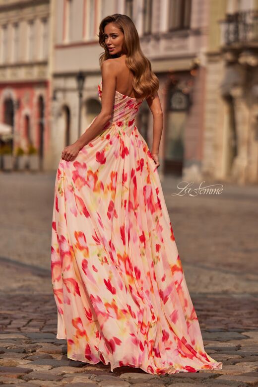 La Femme 33404 Multicolor Strapless with Pocket Dress