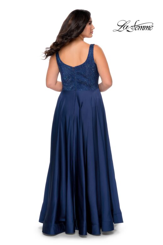 La Femme 28879 Beaded Bodice A-Line Plus Size Dress