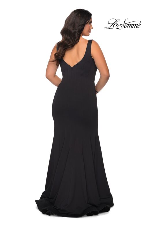 La Femme 28975 Mermaid Silhouette V-Back Plus Size Dress
