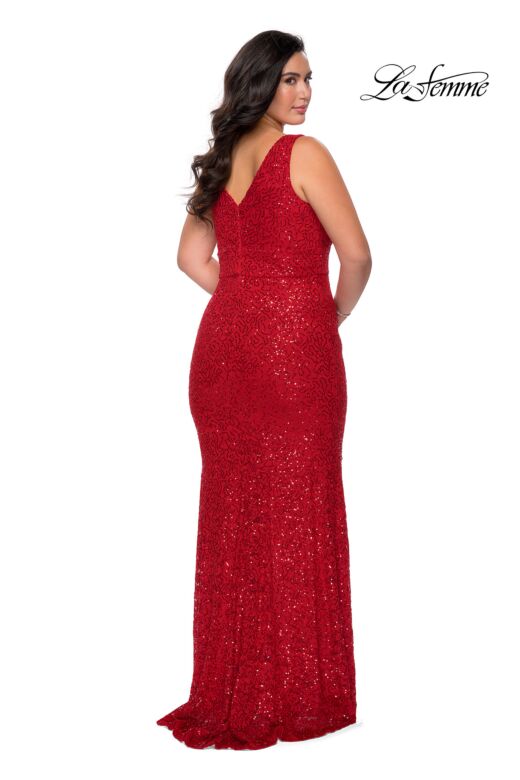 La Femme 29001 Sleeveless Sequin Lace Plus Size Dress