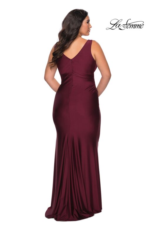 La Femme 29028 V-Back Sleeveless Plus Size Dress