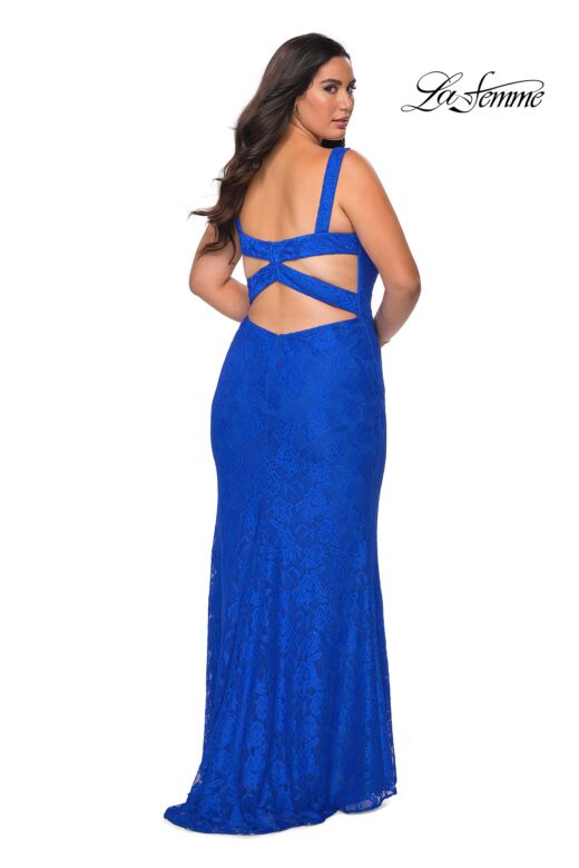 La Femme 29035 Cutout Back Lace Plus Size Dress