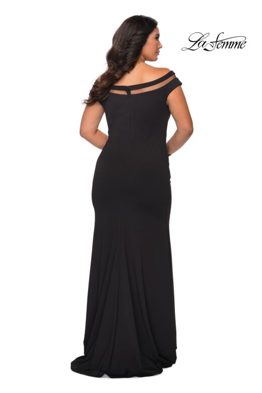 La Femme 29049 Illusion Off-The-Shoulder Plus Size Dress