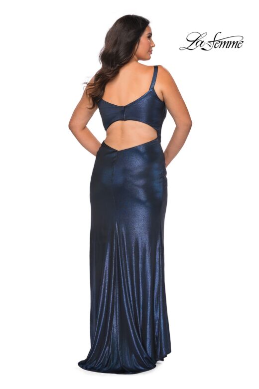 La Femme 29053 Cutout Back Ruched Side Plus Size Dress